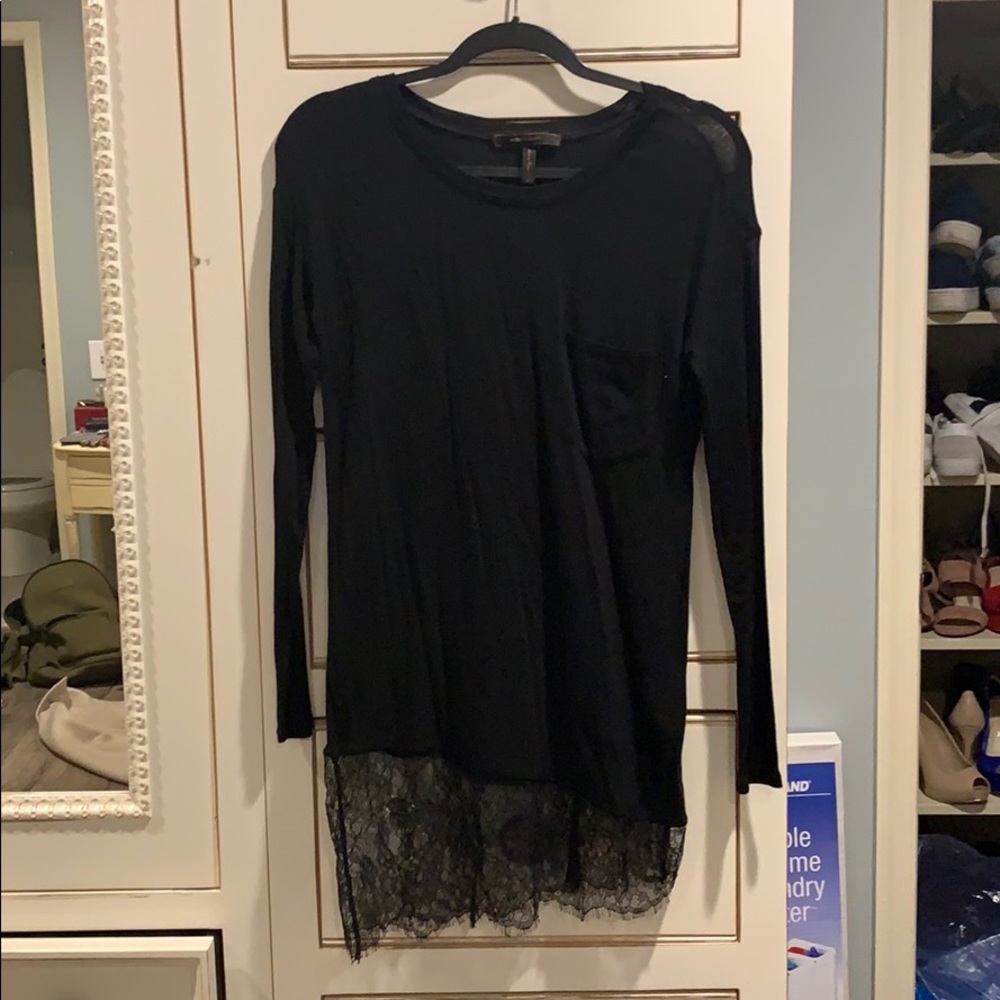 BCBG Lace Trim Long Sleeve